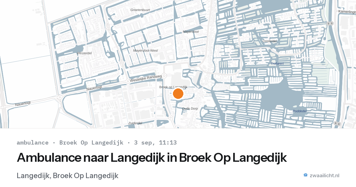 Ambulance naar Langedijk in Broek Op Langedijk — 3 sep 2026