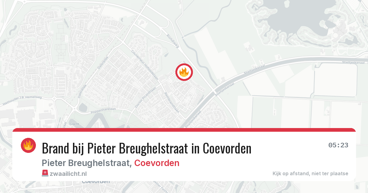 Brand bij Pieter Breughelstraat in Coevorden — 14 jun 2026