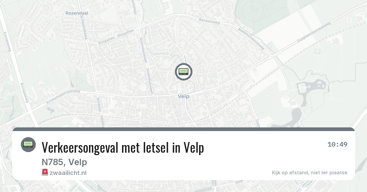 Verkeersongeval met letsel in Velp — 10 aug 2026