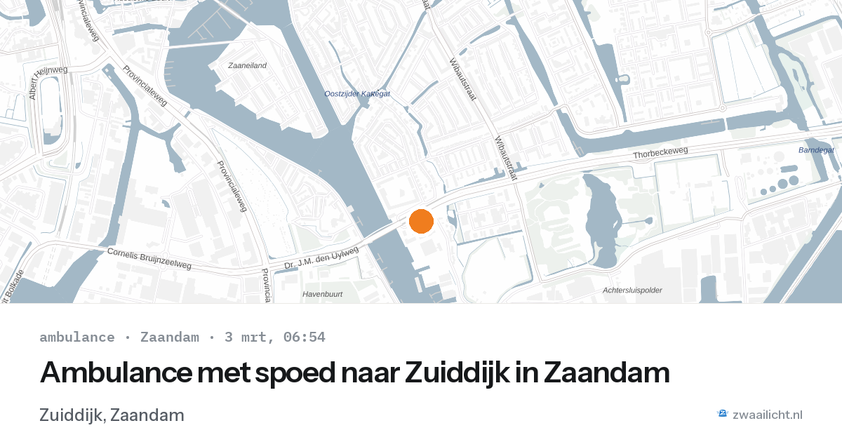 Ambulance met spoed naar Zuiddijk in Zaandam — 3 mrt 2026