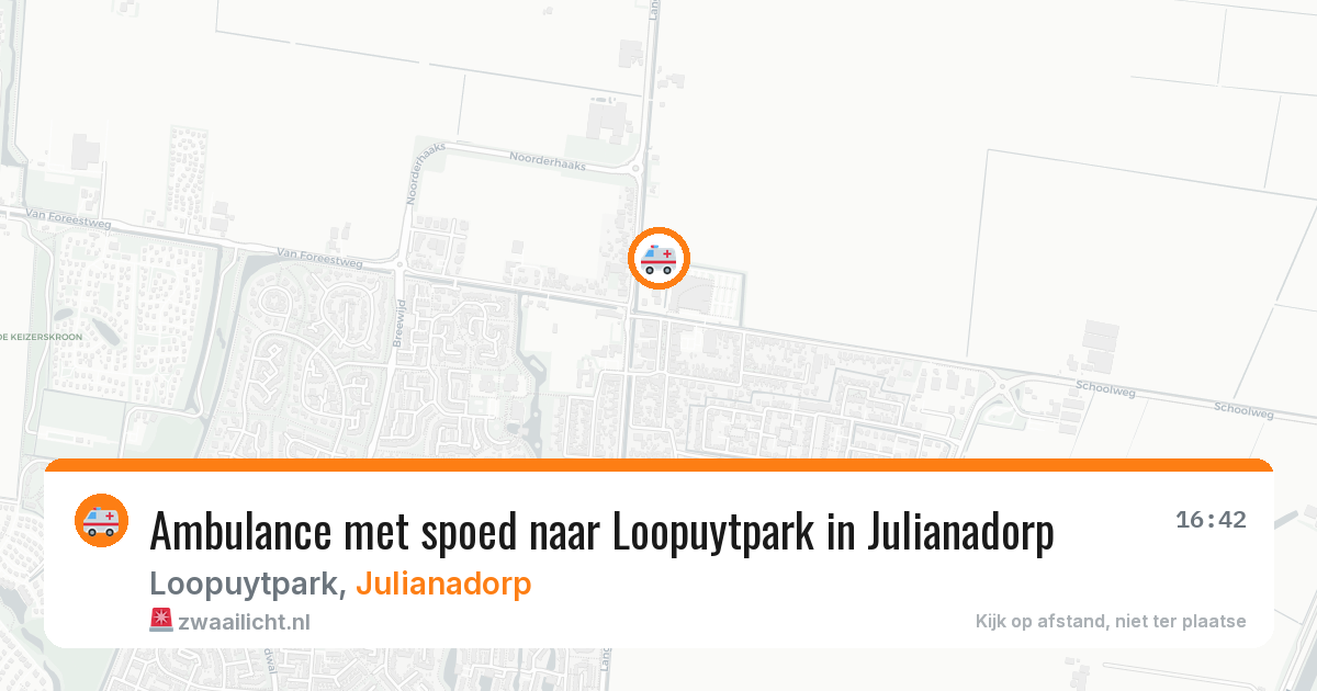 Ambulance met spoed naar Loopuytpark in Julianadorp — 14 aug 2026