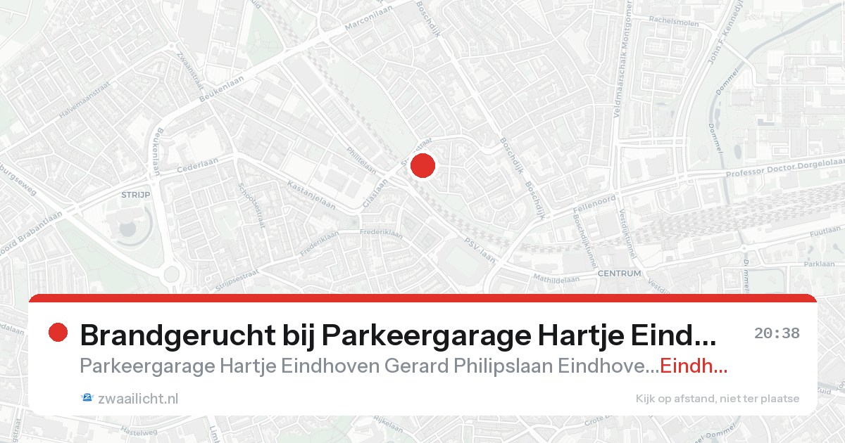 Brandgerucht bij Parkeergarage Hartje Eindhoven Gerard Philipslaan Eindhoven in Eindhoven — 21 aug 2026