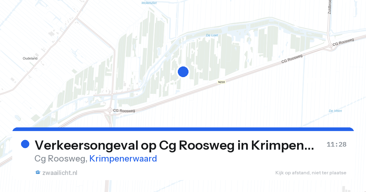 Verkeersongeval op Cg Roosweg in Krimpenerwaard — 27 aug 2026