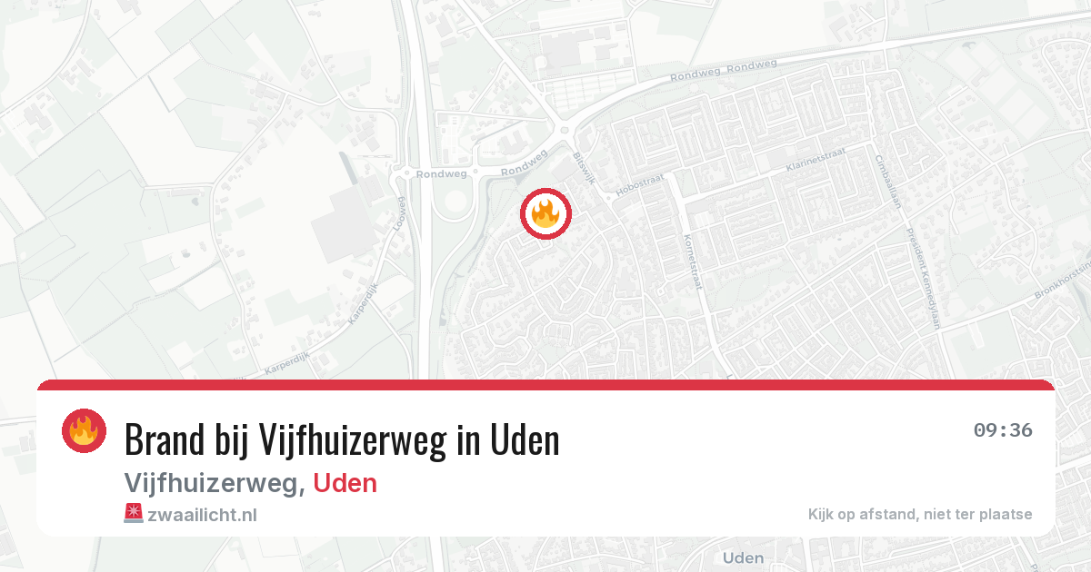 Brand bij Vijfhuizerweg in Uden — 18 jul 2026
