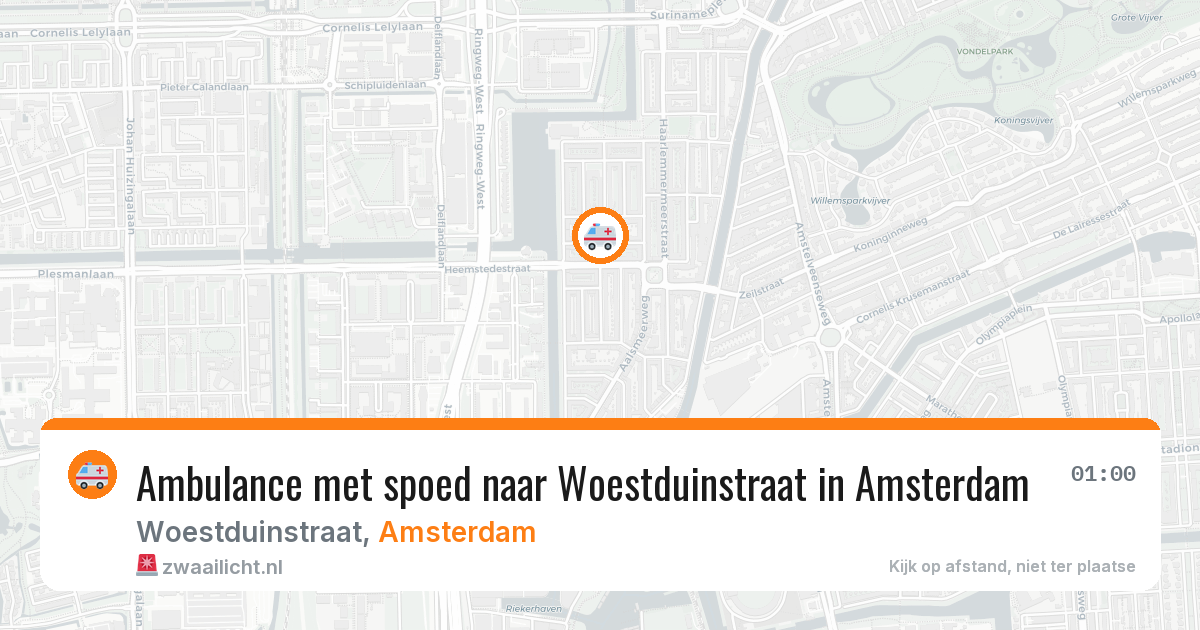 Ambulance met spoed naar Woestduinstraat in Amsterdam — 12 jun 2026