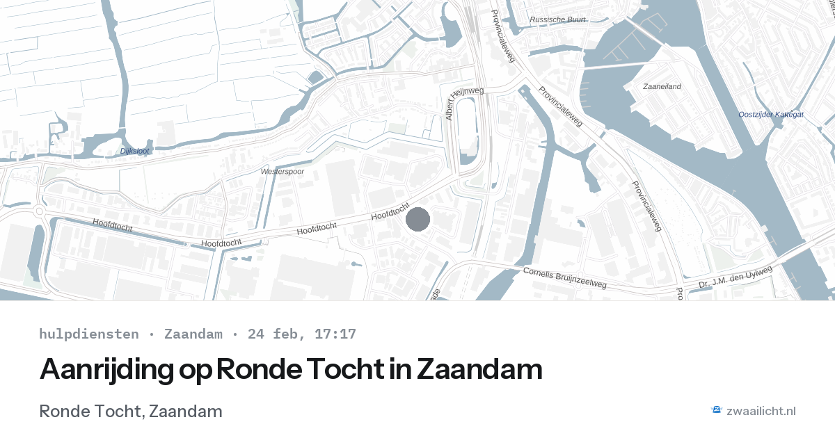Aanrijding op Ronde Tocht in Zaandam — 24 feb 2026