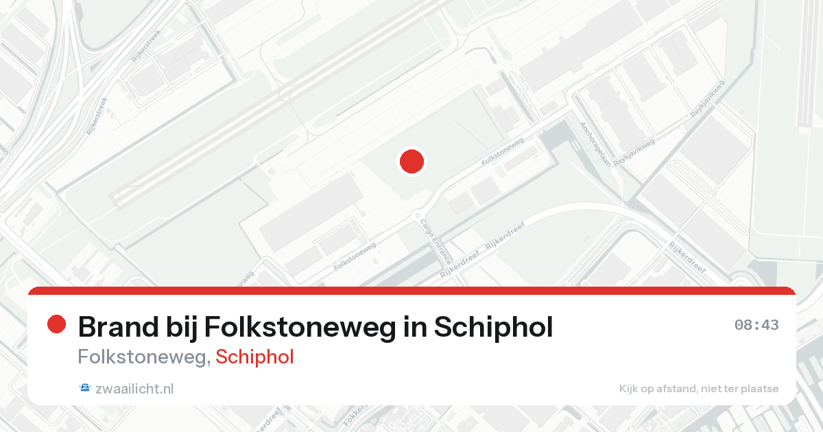 Brand bij Folkstoneweg in Schiphol — 28 mei 2026