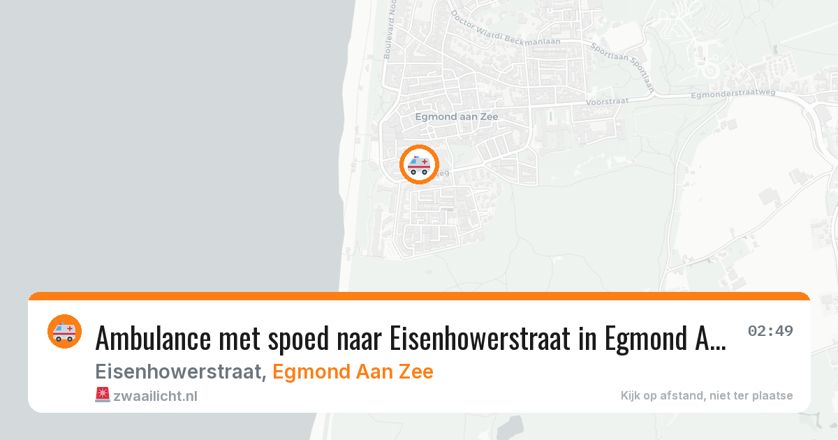 Ambulance met spoed naar Eisenhowerstraat in Egmond Aan Zee — 15 jun 2026