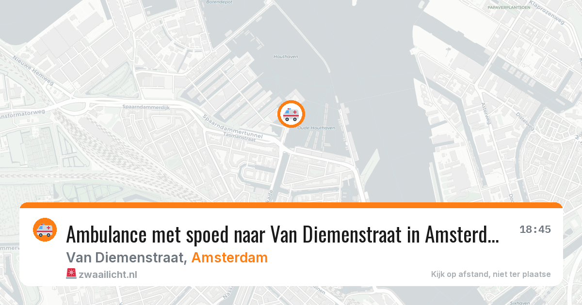 Ambulance met spoed naar Van Diemenstraat in Amsterdam — 19 mrt 2026