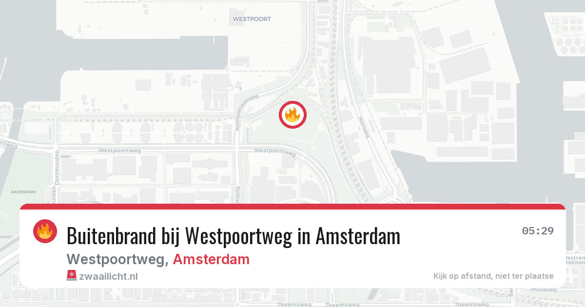 Buitenbrand bij Westpoortweg in Amsterdam — 15 mei 2026