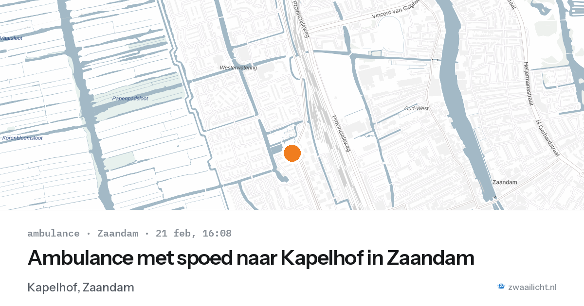 Ambulance met spoed naar Kapelhof in Zaandam — 21 feb 2026