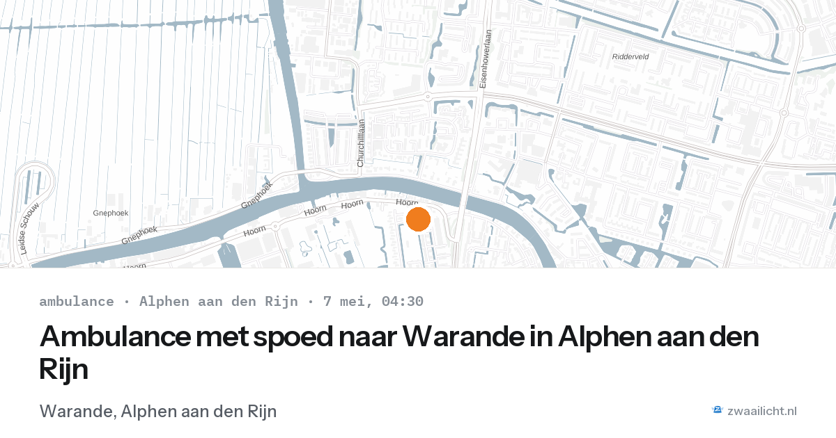 Ambulance met spoed naar Warande in Alphen aan den Rijn — 7 mei 2026