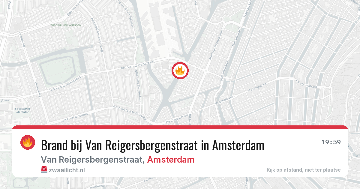 Brand bij Van Reigersbergenstraat in Amsterdam — 8 aug 2026