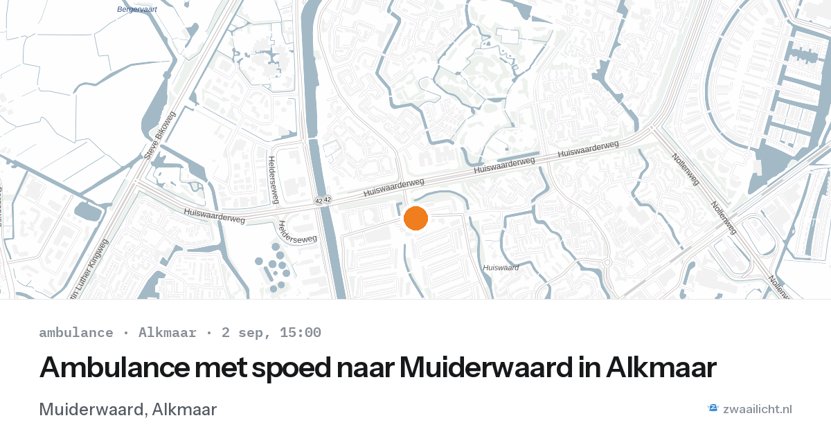 Ambulance met spoed naar Muiderwaard in Alkmaar — 2 sep 2026