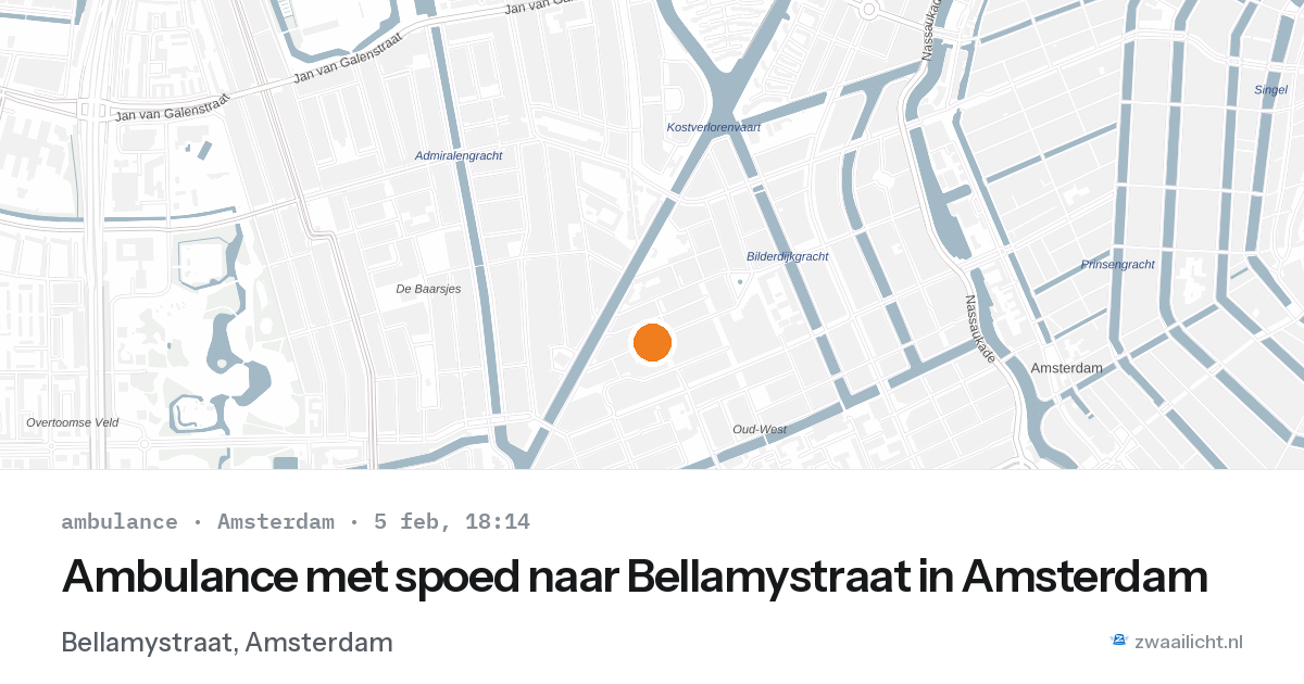 Ambulance met spoed naar Bellamystraat in Amsterdam — 5 feb 2026