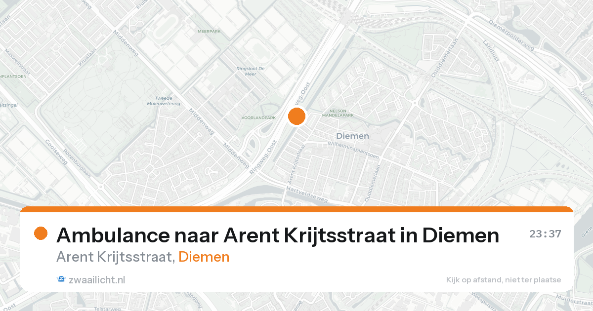 Ambulance naar Arent Krijtsstraat in Diemen — 19 aug 2026