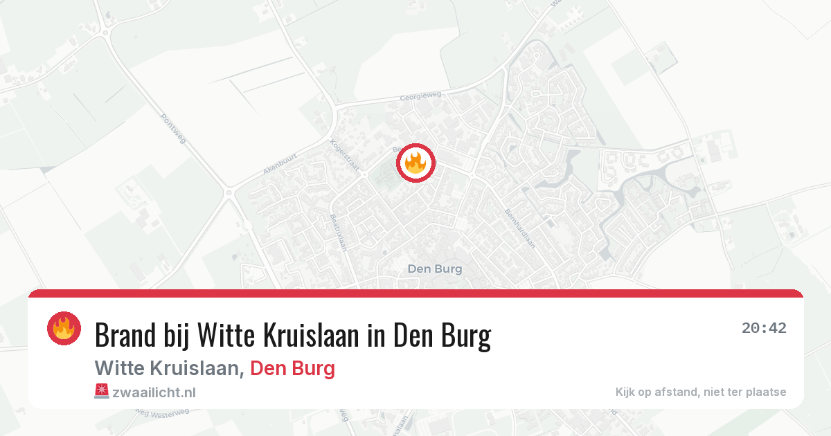 Brand bij Witte Kruislaan in Den Burg — 12 mrt 2026
