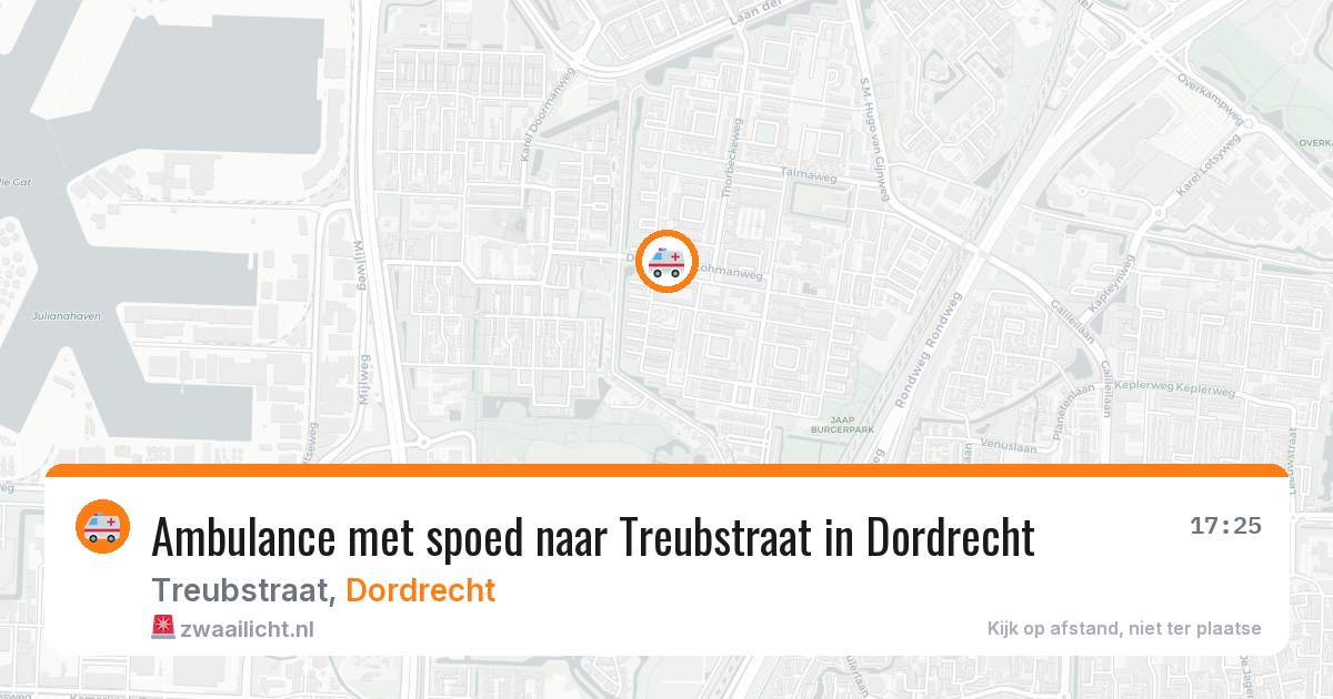 Ambulance met spoed naar Treubstraat in Dordrecht — 27 jun 2026