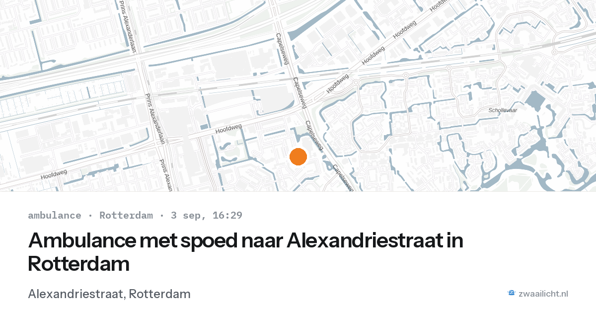 Ambulance met spoed naar Alexandriestraat in Rotterdam — 3 sep 2026