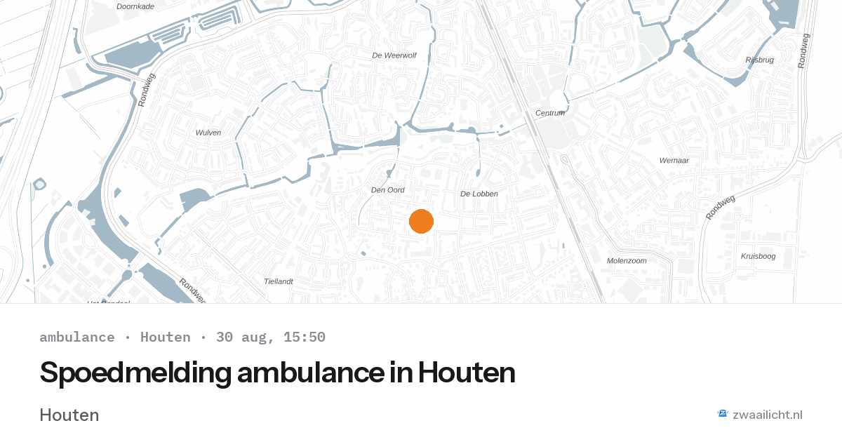Spoedmelding ambulance in Houten — 30 aug 2026