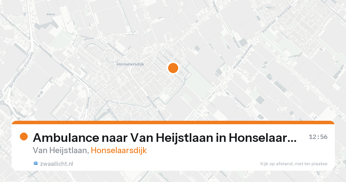 Ambulance naar Van Heijstlaan in Honselaarsdijk — 20 aug 2026