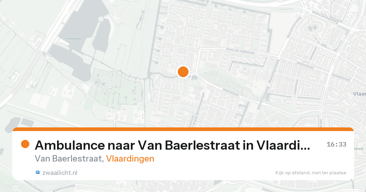 Ambulance naar Van Baerlestraat in Vlaardingen — 17 aug 2026