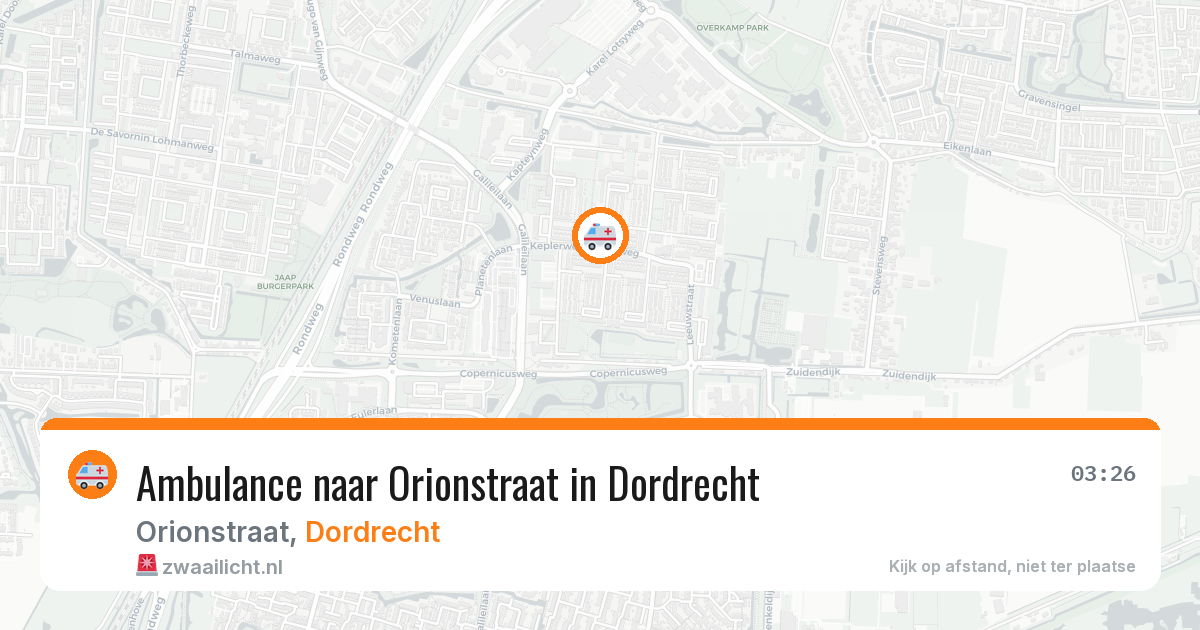 Ambulance naar Orionstraat in Dordrecht — 8 jun 2026