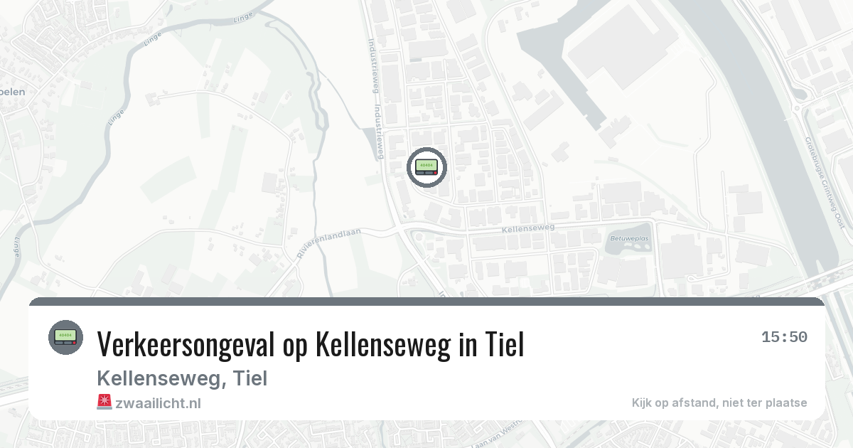 Verkeersongeval op Kellenseweg in Tiel — 25 feb 2026