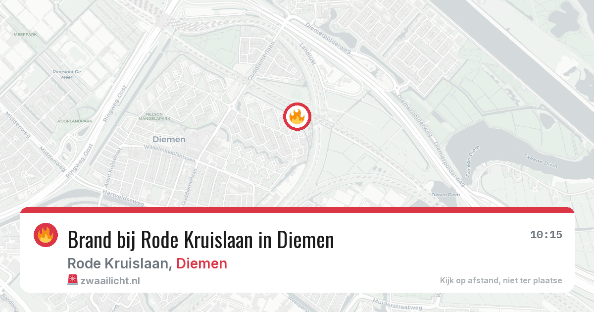 Brand bij Rode Kruislaan in Diemen — 25 apr 2026