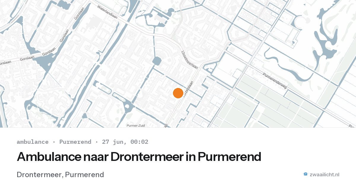 Ambulance naar Drontermeer in Purmerend — 26 jun 2026