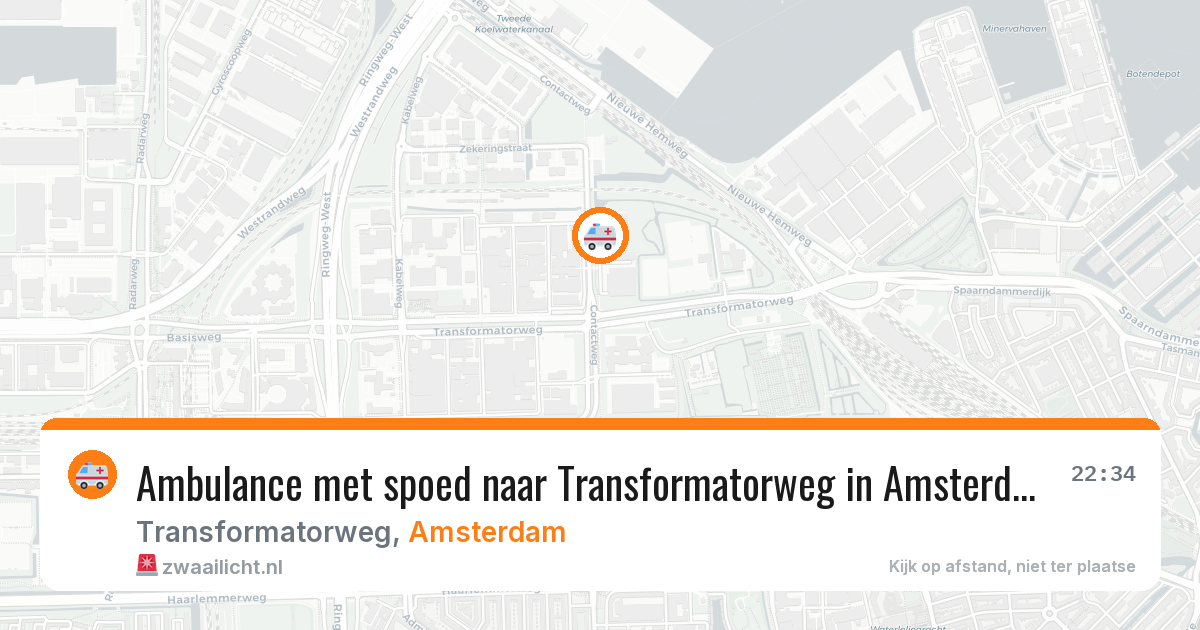 Ambulance met spoed naar Transformatorweg in Amsterdam — 10 aug 2026