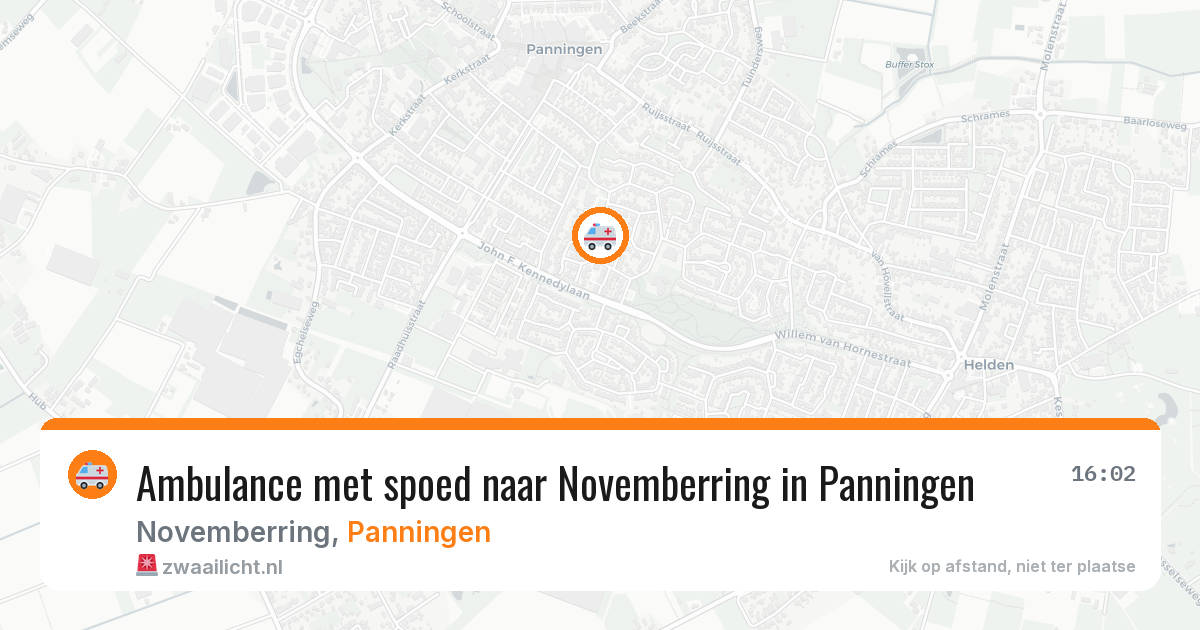Ambulance met spoed naar Novemberring in Panningen — 1 aug 2026