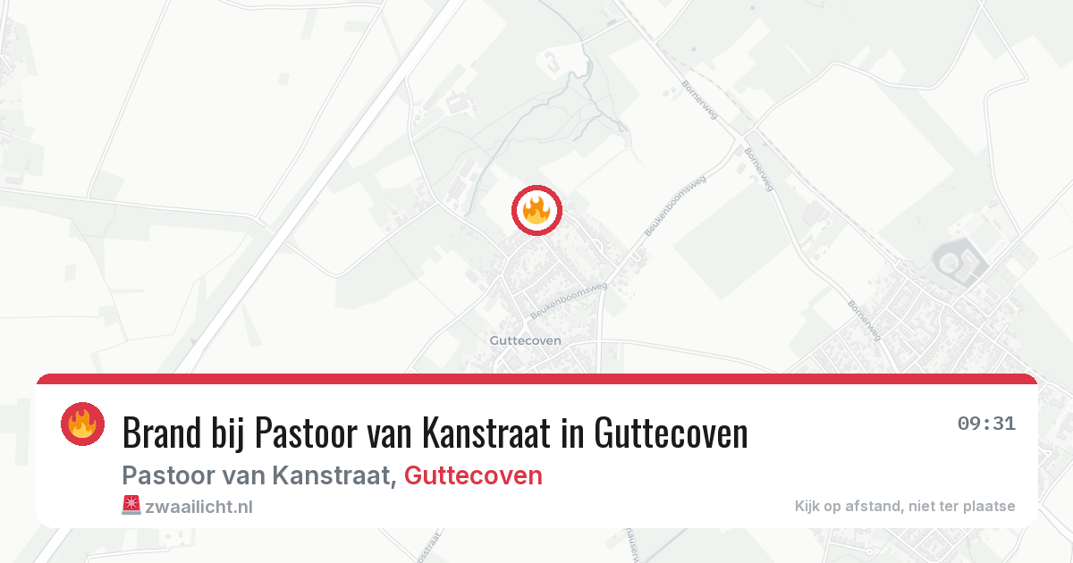 Brand bij Pastoor van Kanstraat in Guttecoven — 14 mrt 2026