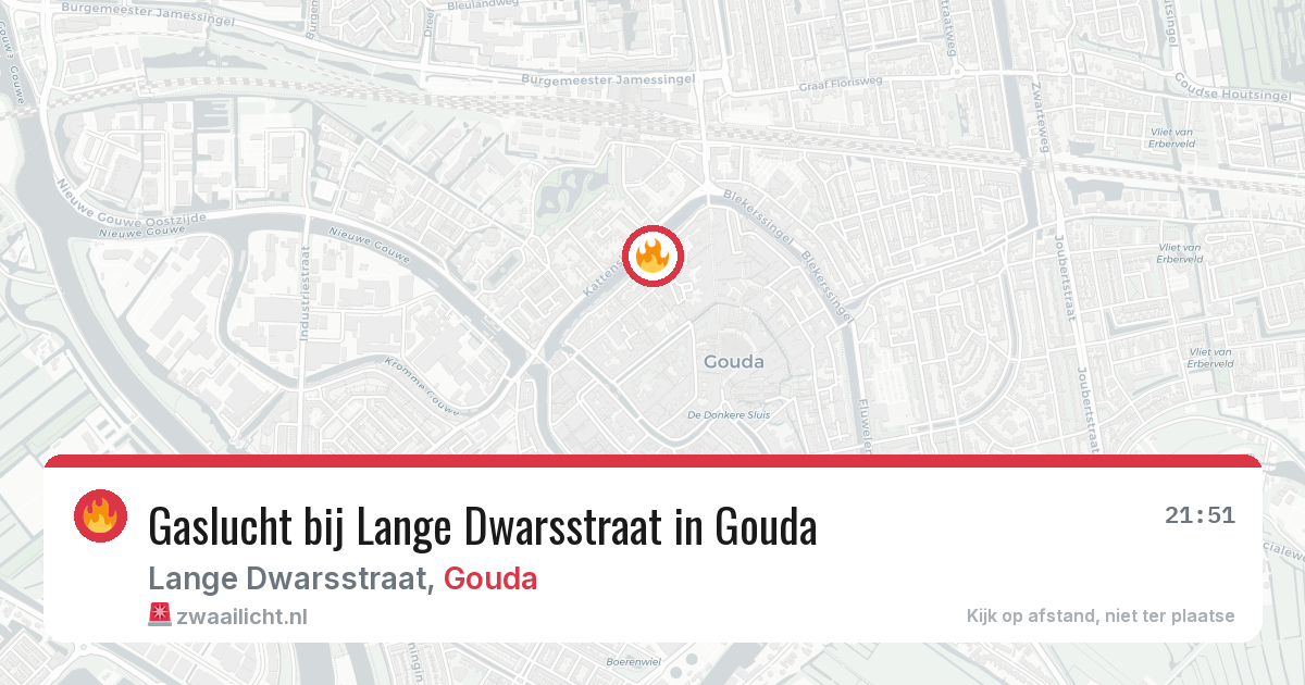 Gaslucht bij Lange Dwarsstraat in Gouda — 19 jun 2026