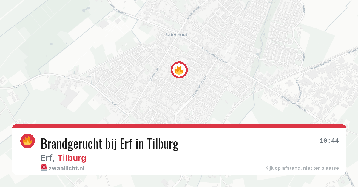 Brandgerucht bij Erf in Tilburg — 27 mei 2026