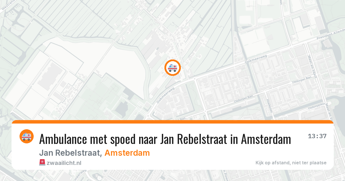 Ambulance met spoed naar Jan Rebelstraat in Amsterdam — 4 jul 2026