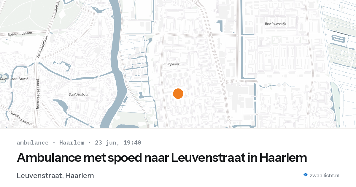 Ambulance met spoed naar Leuvenstraat in Haarlem — 23 jun 2026