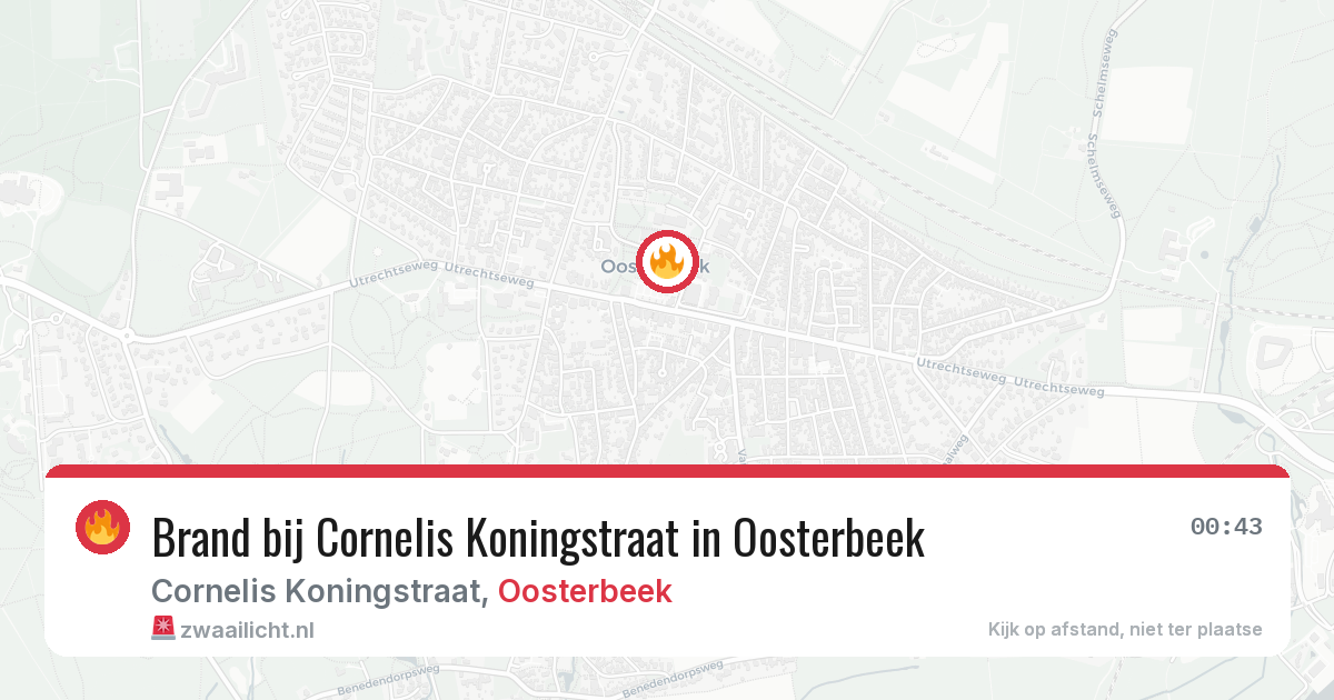 Brand bij Cornelis Koningstraat in Oosterbeek — 21 mei 2026