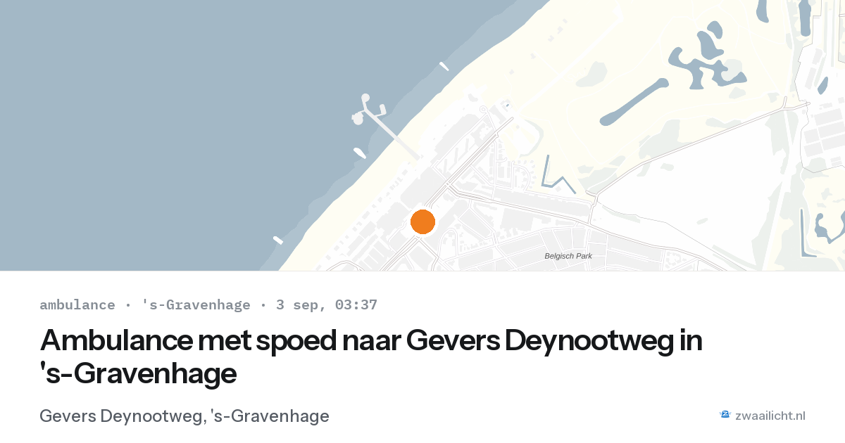 Ambulance met spoed naar Gevers Deynootweg in 's-Gravenhage — 3 sep 2026