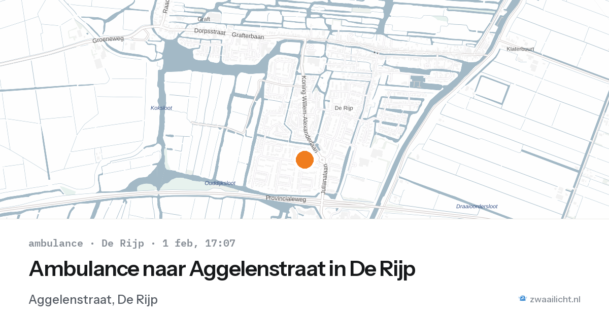 Ambulance naar Aggelenstraat in De Rijp — 1 feb 2026