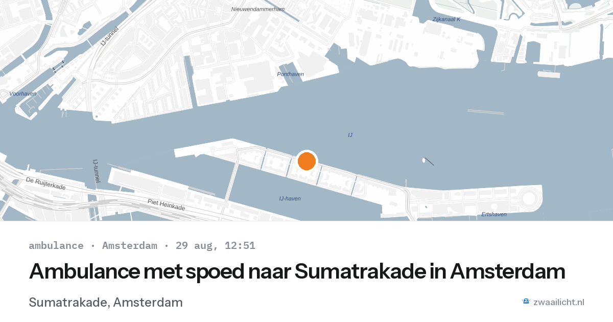 Ambulance met spoed naar Sumatrakade in Amsterdam — 29 aug 2026