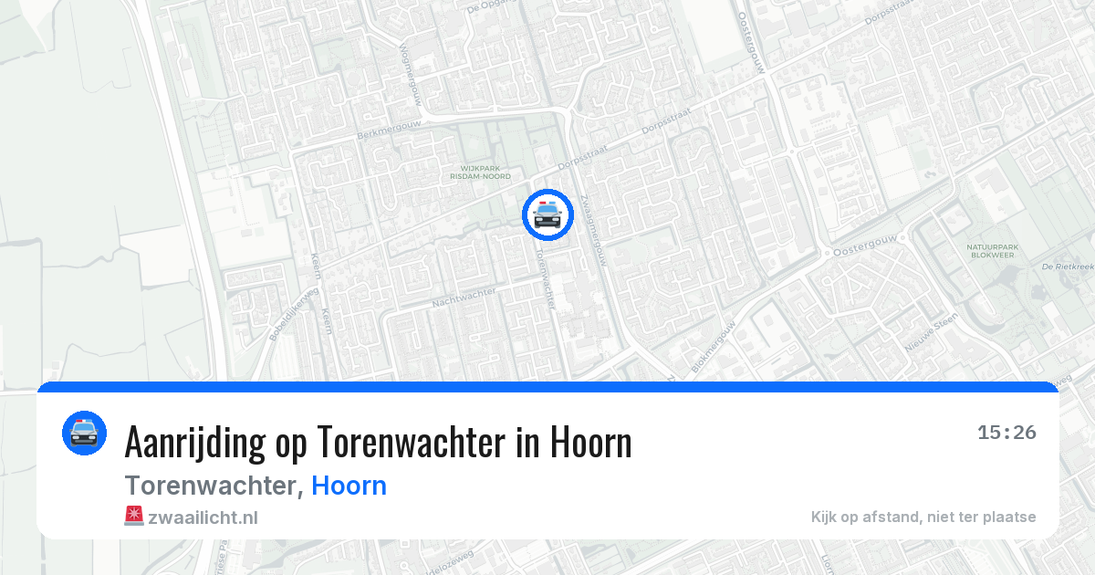Aanrijding op Torenwachter in Hoorn — 20 jun 2026