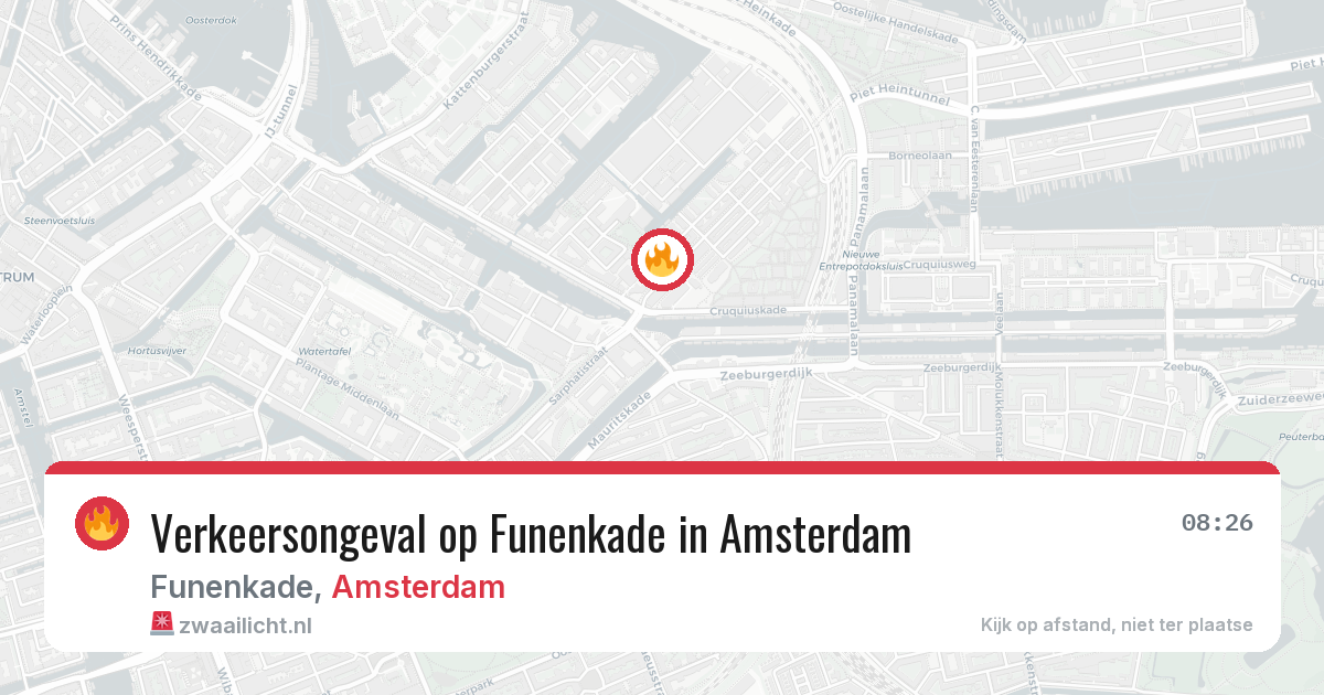 Verkeersongeval op Funenkade in Amsterdam — 13 aug 2026