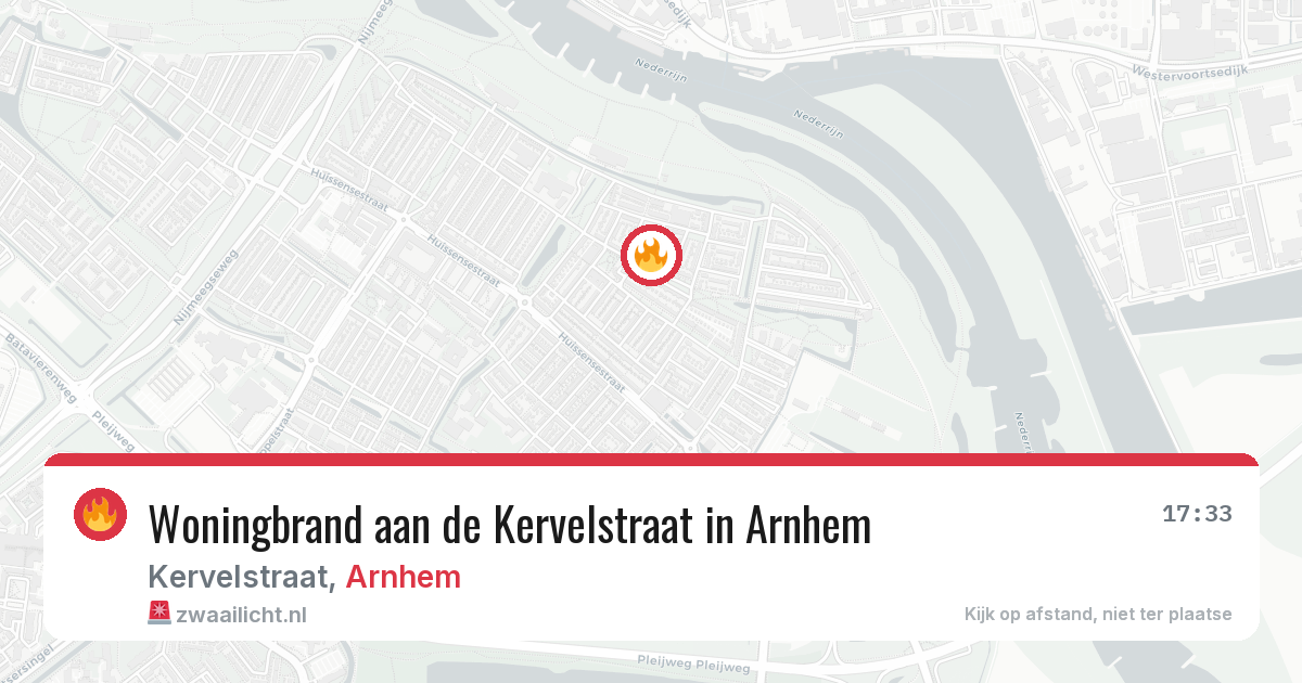 Woningbrand aan de Kervelstraat in Arnhem — 19 jun 2026