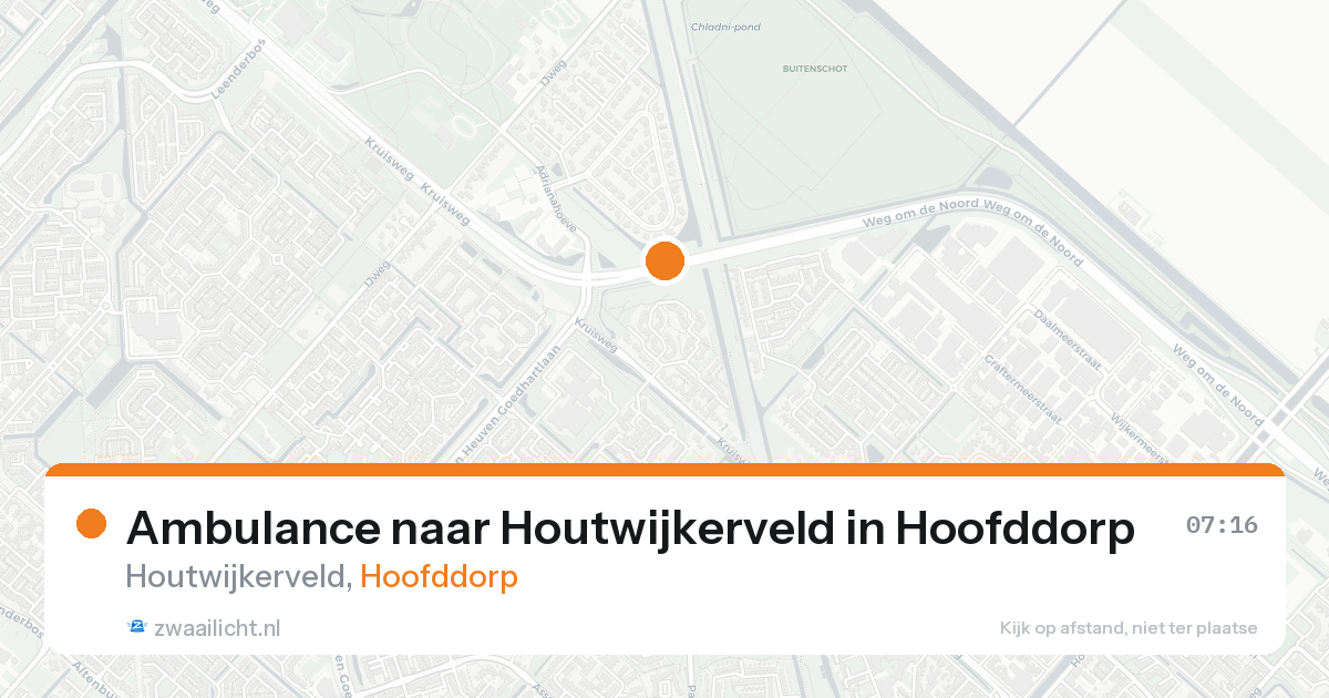Ambulance naar Houtwijkerveld in Hoofddorp — 25 aug 2026