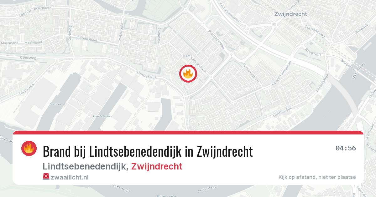 Brand bij Lindtsebenedendijk in Zwijndrecht — 14 jun 2026