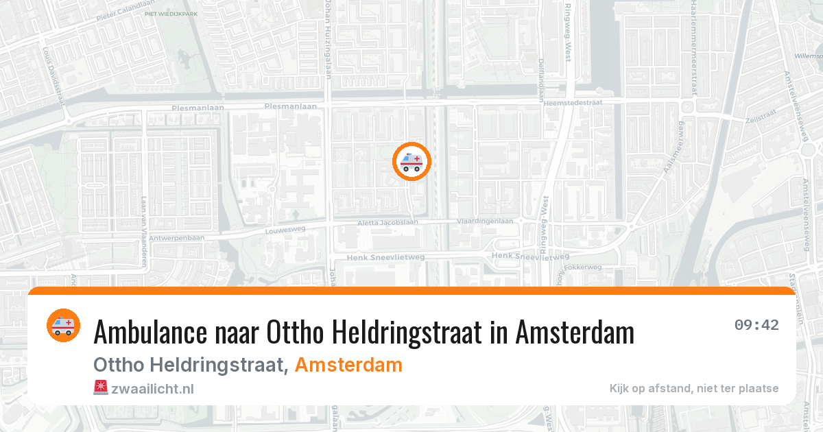 Ambulance naar Ottho Heldringstraat in Amsterdam — 9 jun 2026