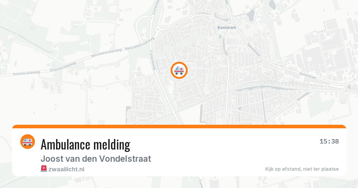 Ambulance melding — 9 aug 2026