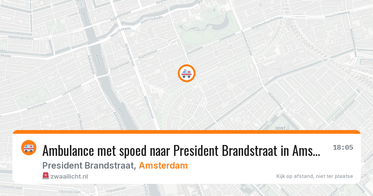 Ambulance met spoed naar President Brandstraat in Amsterdam — 8 jul 2026