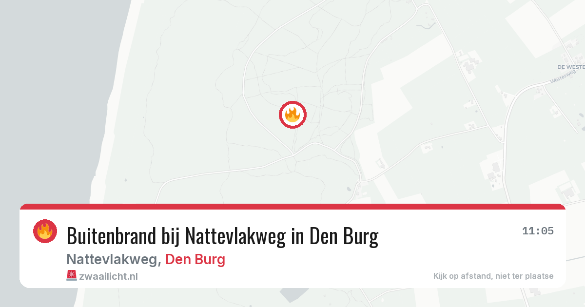 Buitenbrand bij Nattevlakweg in Den Burg — 7 jul 2026